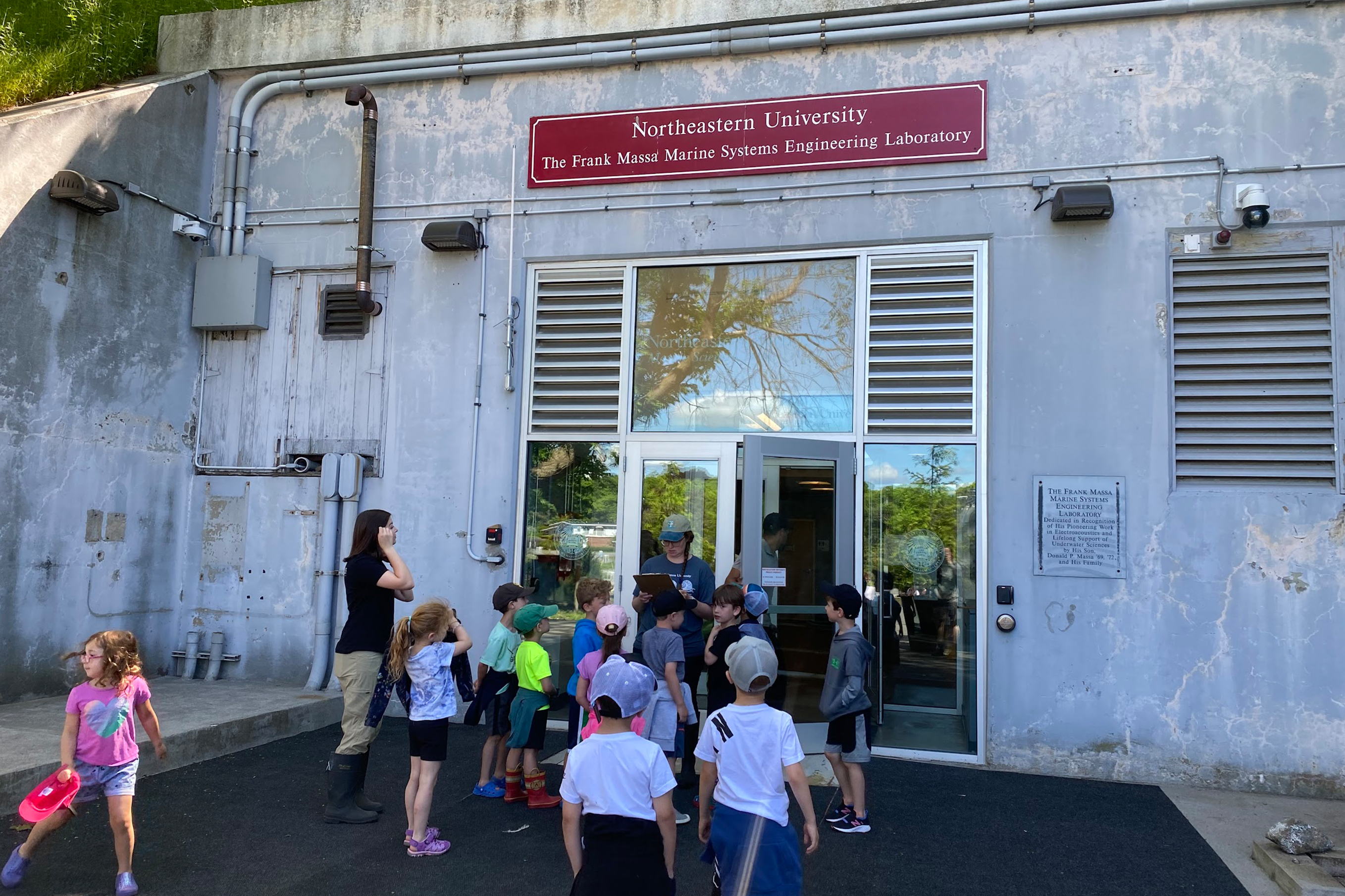 Kindergarten class at a marine biology research center